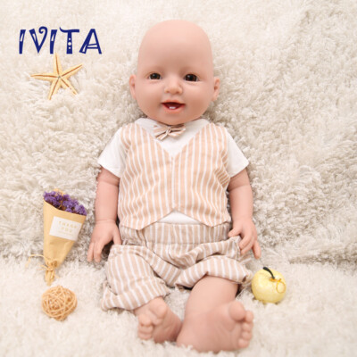 20'' Full Silicone Reborn Doll Boy Baby Squishy Silikon Doll Xmas Kids Gift
