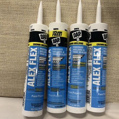 Lot 4 DAP ALEX FLEX 10.1 oz. White Premium Molding and Trim Sealant