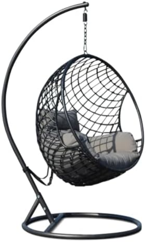 GARDENIA Poltrona Sospesa Lita â€" Sedia a Uovo in Rattan PE, Struttura in Accia