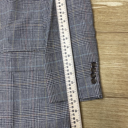 Chaqueta De Traje Formal Para Hombre Chaps Talla 44T A Cuadros Con Dos Botones - Picture 20 of 20