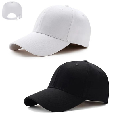 Baseball Cap Unisex weiß Schwarz Basecap Baumwolle Neue 6-panel Cap Verstellbar