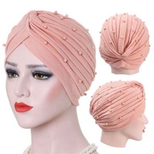 2020 cotton solid folds pearl muslim turban scarf women islamic inner hijab cap