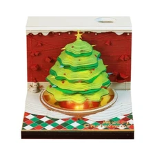 Christmas 3D Paper Carving Art Note Pad Tearable Notepads with with Pen Holder