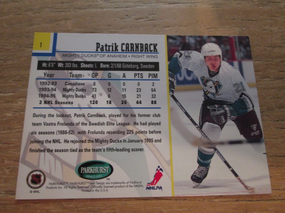 1995-96 PARKHURST INTL, EMERALD ICE, SER. 1, 1-270, MULTI LISTING, YOU PICK 'EM - Image 2 of 2