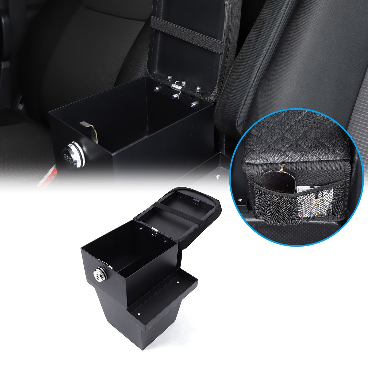 Carbon Steel Control Armrest Storage Safety Box For Toyota FJ