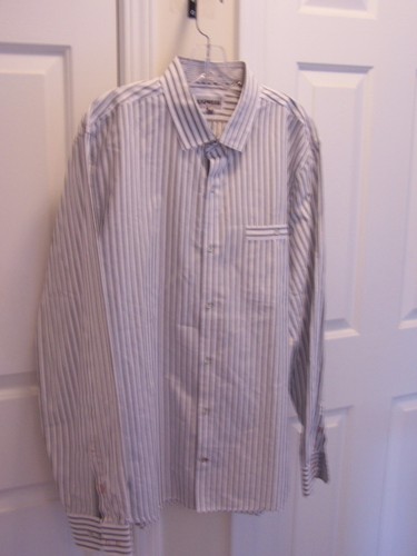 Express Men's XL Button Down Dress Shirt Stripe Long Sleeve Fitted NWOT - Picture 6 of 7