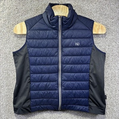Horseware Ireland Vest Womens 18 Blue Quilted Softshell Full Zip Padded Warm