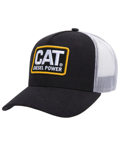 Caterpillar CAT Equipment Retro Black & White Diesel Power Snapback Mesh Cap/Hat