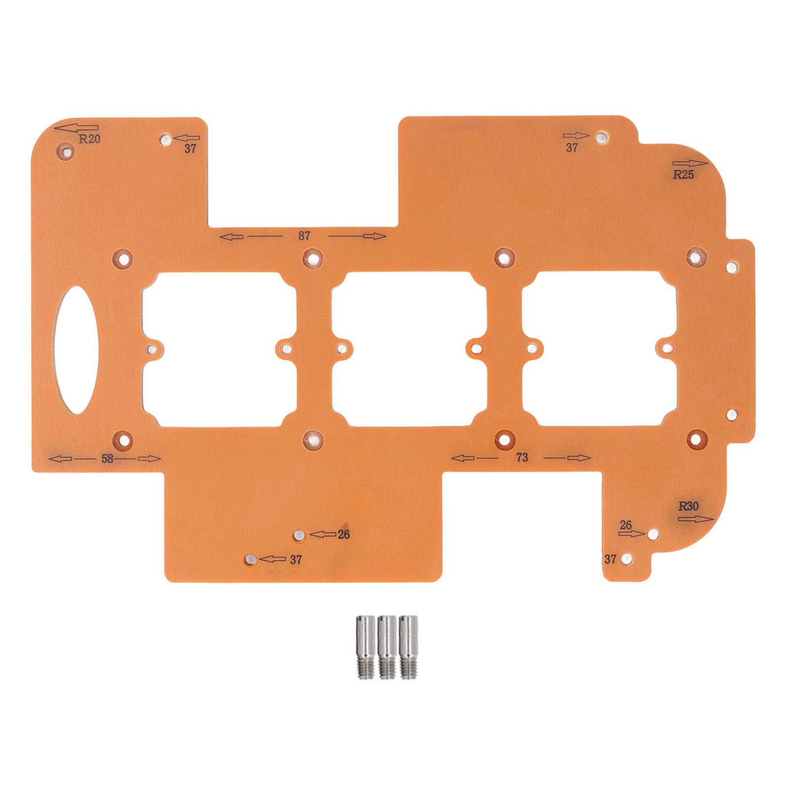 Switch Socket Opening Template 70x70mm Hole Socket Bottom Box Template R20 R25