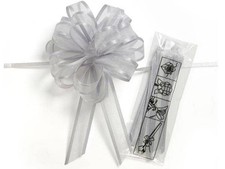 6 pack Silver Sheer And Metallic Gift Pull Bows