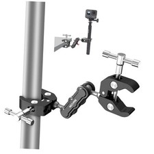 Super Double Clamp Camera Mount - 360  Magic Arm with Dual Ball Heads for