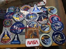 Vintage Lot of 22 NASA Space Patches Shuttle, Skylab, Apollo Factory Seconds