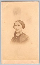 Antique CDV Circa 1860s Hardy Old Lady In Dress Boston