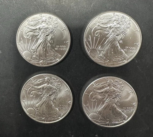 Lot (4) One Dollar 2011 American Silver Eagle 1 oz .999 Fine Silver Coin Loc#O39