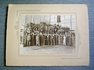 Altes Original FOTO Hangar Reims Flugzeug wohl 2. WK Frankreich 35x27cm Monteure