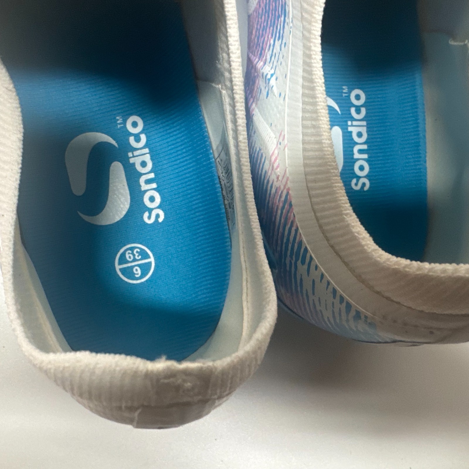 Sondico Blaze Football Boots UK 6 EU 39 FG White Blue Sock Fit image 6