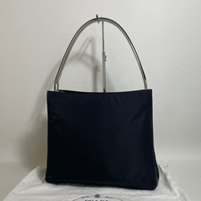 Borsa a tracolla Prada in pelle di nylon nera vintage oggetto usato...
