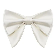 Oversized Bow Ties for Men, Mens Bow Tie Adjustable Pre-tied Bowtie Solid White