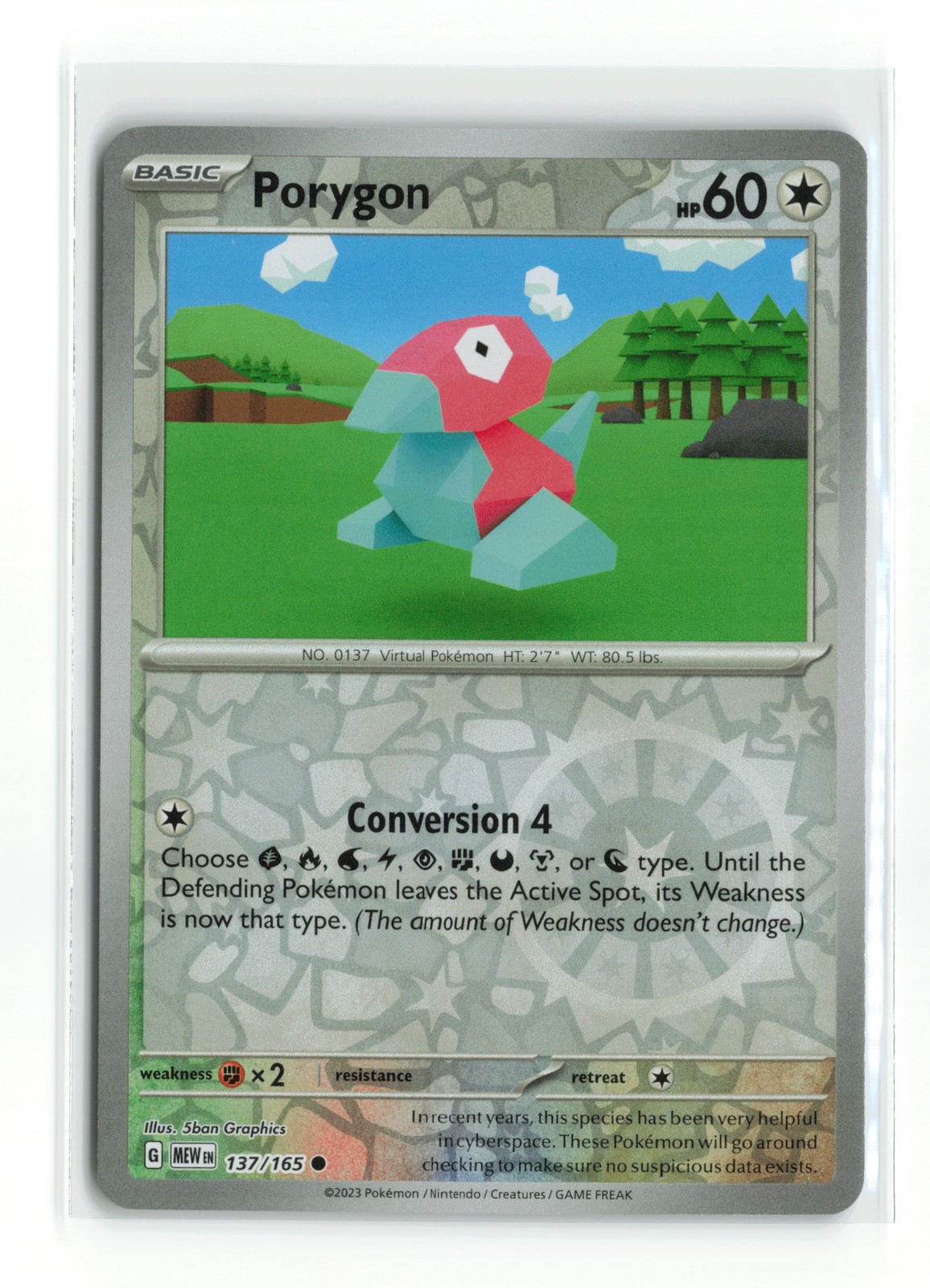 Porygon #137/165 SV Scarlet & Violet 151 Common Reverse Holo Pokemon TCG NM