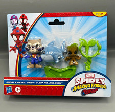 Hasbro Marvel Spidey Amazing Friends Rocket Groot Jeff Land Shark Figure Set