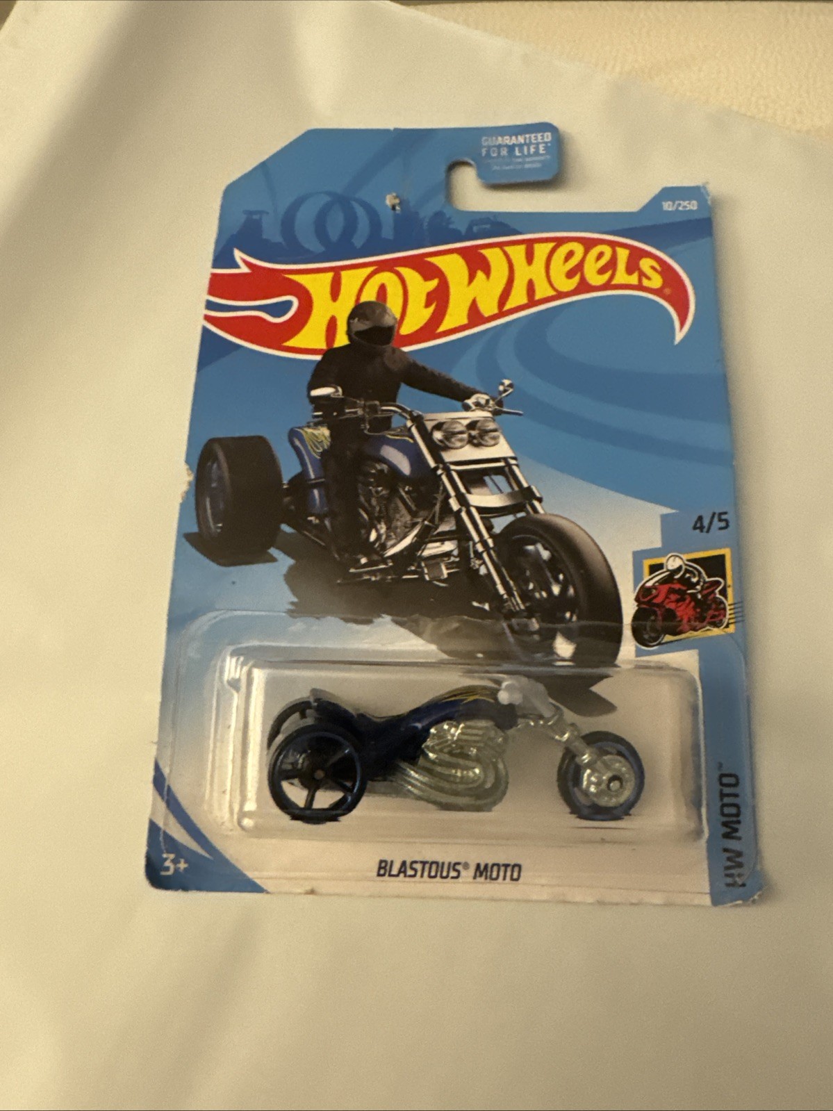 2019 Hot Wheels BLASTOUS MOTO Blue 10/250 GREAT CARD Moto