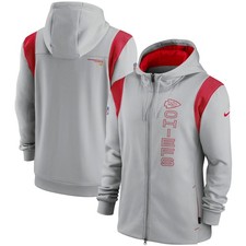 Kansas City Chiefs Nike Sideline Performance Full-Zip Gray Hoodie Men  s XL NEW