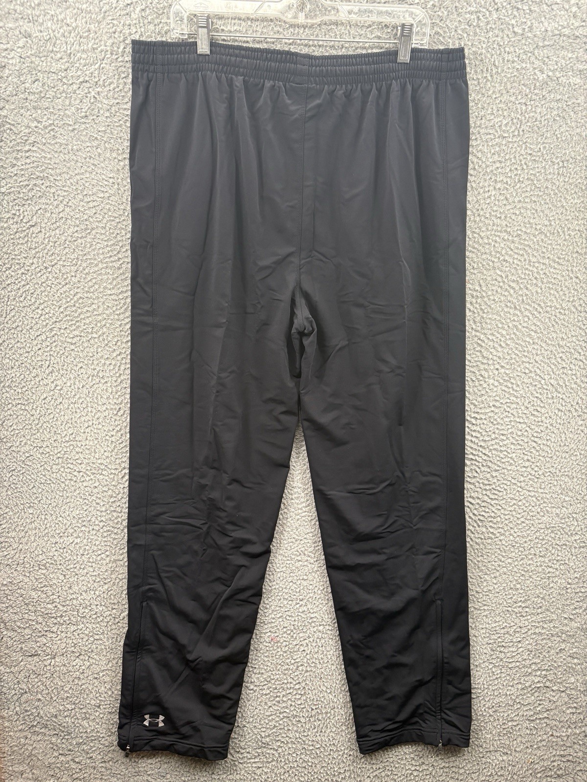 Under Armour Track Pants Mens Large Black All Season Gear Ankle Zip Performance thumbnail 14