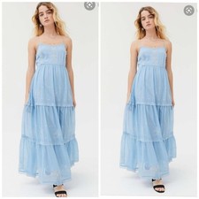Urban Outfitters Blue Sleeveless Sheer Maxi Dress Women's Size M NWT