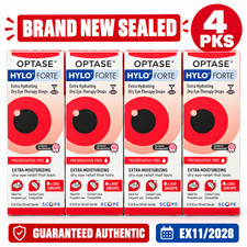 OPTASE HYLO FORTE Dry Eye Drops 10mL 4 Pack Preservative Free EXP 11/2028