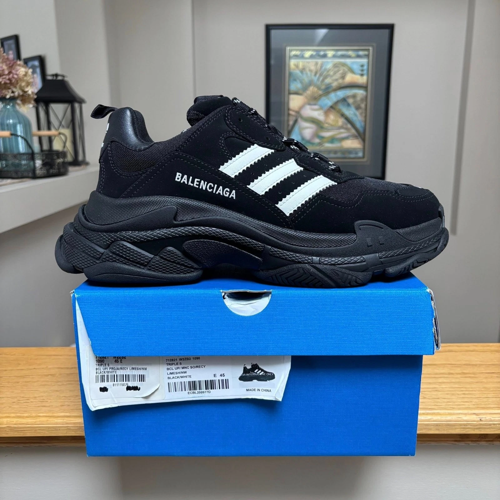 Balenciaga — Balenciaga x Adidas Black Triple S Sneakers 45EU / 12US- $1250 - New - Authentic
