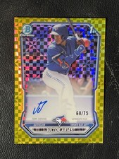 VICTOR ARIAS Bowman Chrome 2026 Yellow Xfractor Refractor /75 Auto