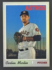 2019 Topps Heritage Corbin Martin RC Rainbow Foil Card #595