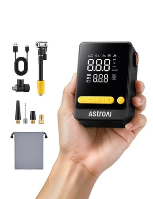 AstroAI L10 Mini Bike Pump,150PSI Air Pump for Car Tires with Tire Pressure... 