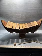 21”Large 10 Bar Xylophone Carved Wood  Thai Music Instrument Home Decor