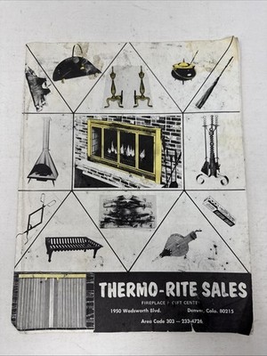 Vintage Fireplace Accessories Thermo-Rite Sales Brochure Catalog Denver CO