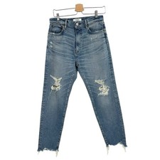 Moussy Vintage Carter Friend Jeans Blue Distressed High Rise Relaxed Jeans 27