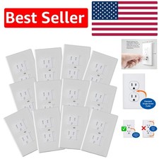 White Self-Closing Outlet Covers, 12-Pack for Ultimate Child Safety