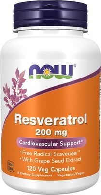 NOW Supplements, Natural Resveratrol 200 mg with Red Wine Extract
