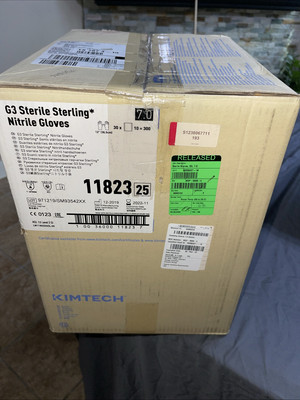 Kimberly Clark Kimtech 11823 G3 Sterile Sterling Cleanroom Nitrile Gloves 7.0