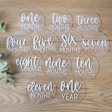 13 PCS Clear Acrylic Baby Milestone Disc Photo Prop Monthly Card Newborn Sign