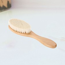 Curved Handle Beard Brush with Wool for Men's Facial Hair Cleaning