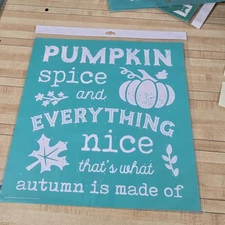 "Pumpkin Spice" Chalk Couture Transfer Stencil Sz D RETIRE 18"x18" DIY Craft