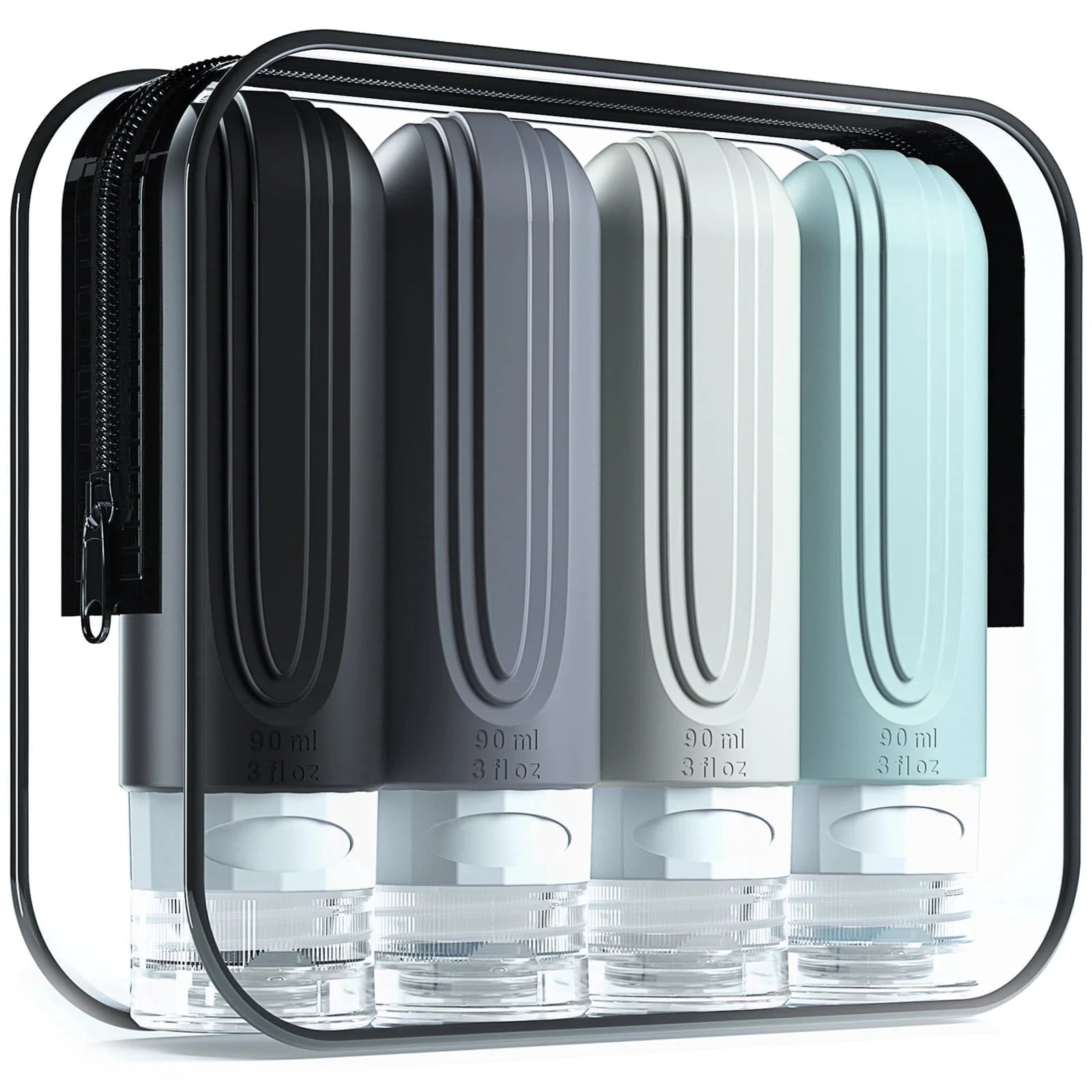 Set 3oz Leak Proof Silicone Toiletry Set (4 Pack)