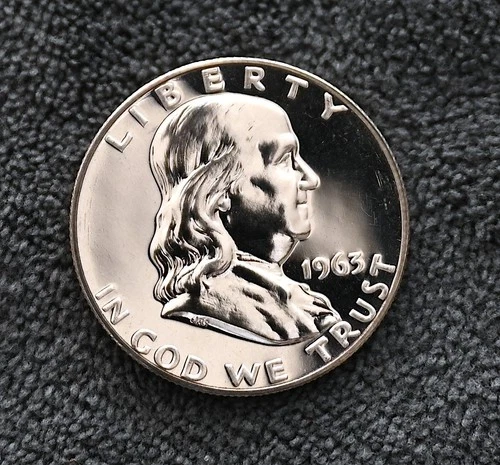 1963-Franklin Half Dollar Proof-90% Silver-No Reserve