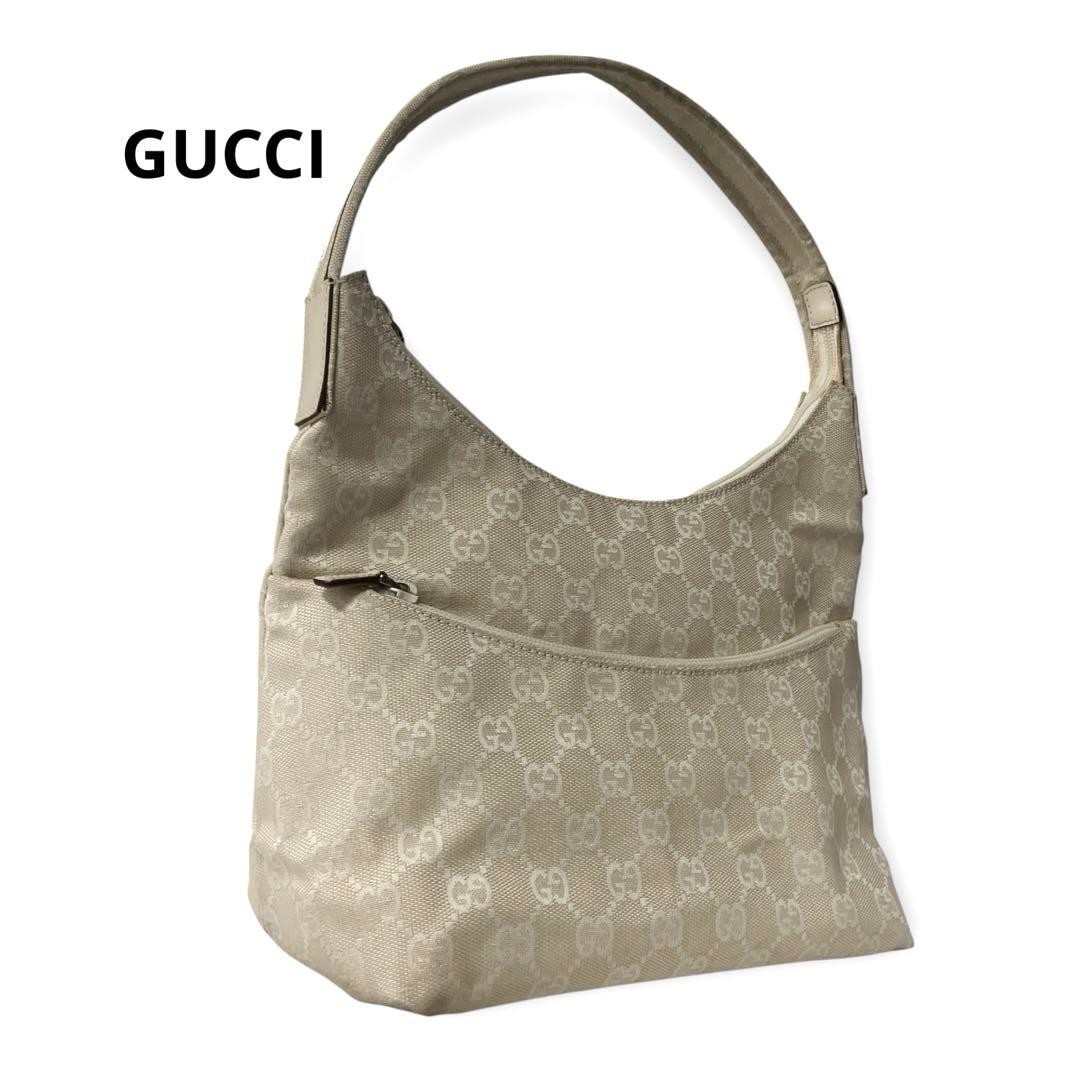 GUCCI GG Canvas One Shoulder Bag in Brown 001-3386