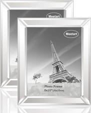 Silver Mirror Photo Frame 8x10 Inch 2 Piece Set Display