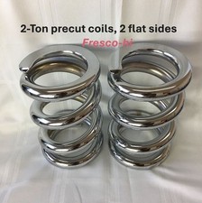 Lowrider Hydraulics 2 Ton Coils Spring Pre Cut Flat Edges Chrome 1 Pair