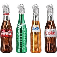 Old World Christmas Glass Christmas Ornament, Mini Coca-Cola Beverage Set