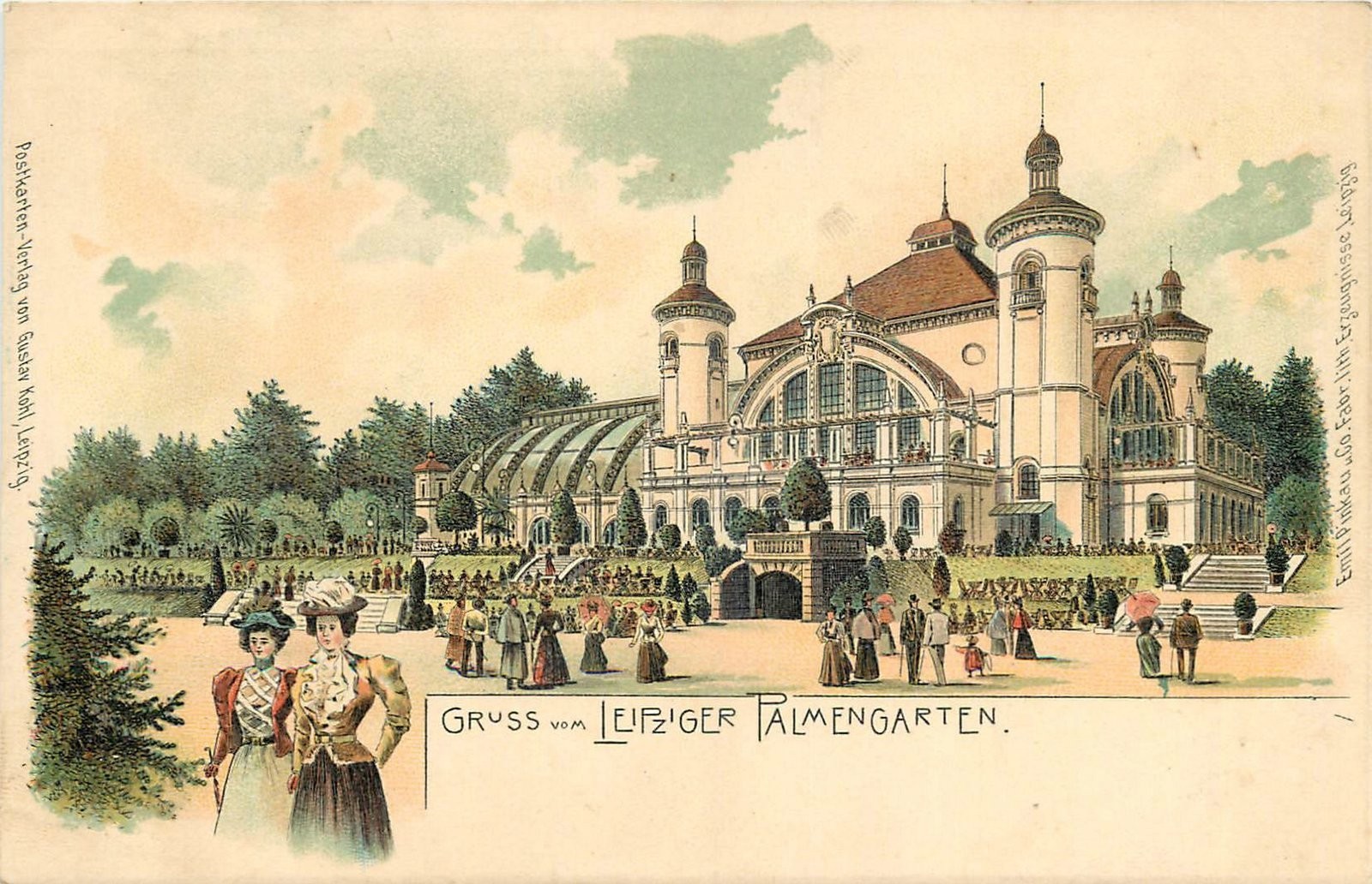 C1900 Leipzig Germany Grus Aus Pavilion undivided Postcard 25-6611