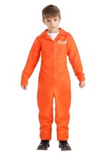 Fun Costumes Kid's Prison Uniform Costume, Criminal Inmate Jumpsuit